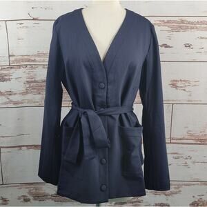 NWT Capsule 121 Aquarius Belted Jacket Blazer Navy Size Large